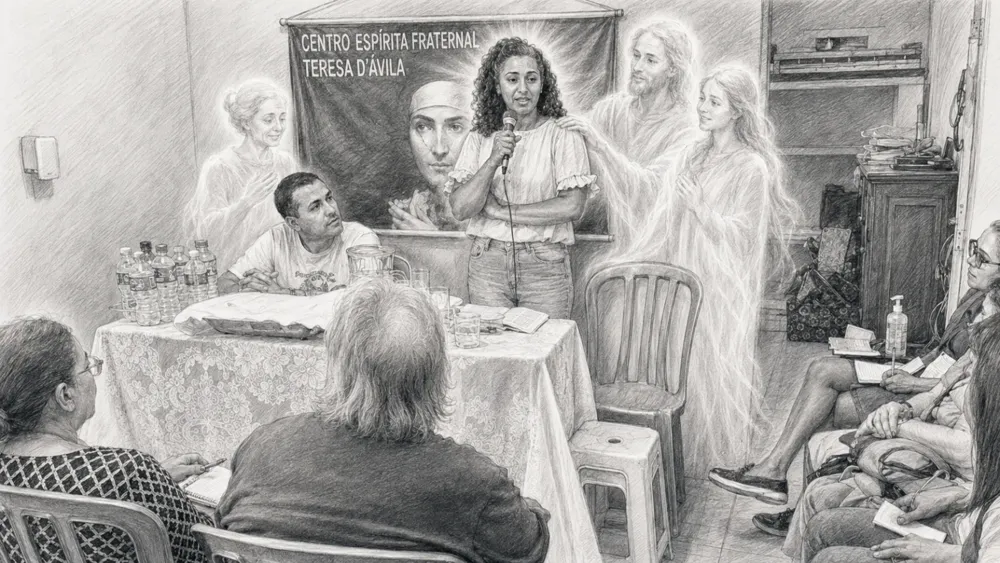 Reunião pública no CEFTD, desenhada a grafite